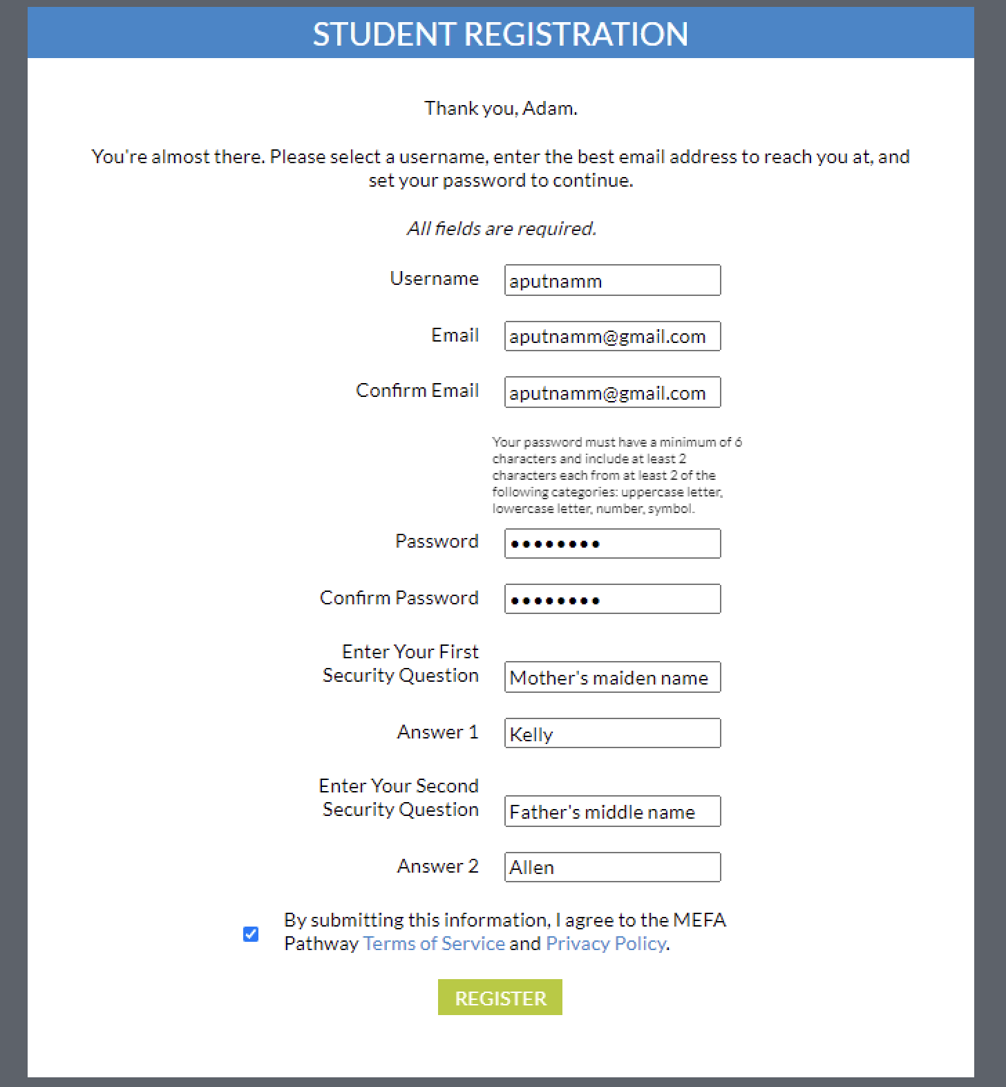 It s Easy to Register for an Account in MEFA Pathway MEFA